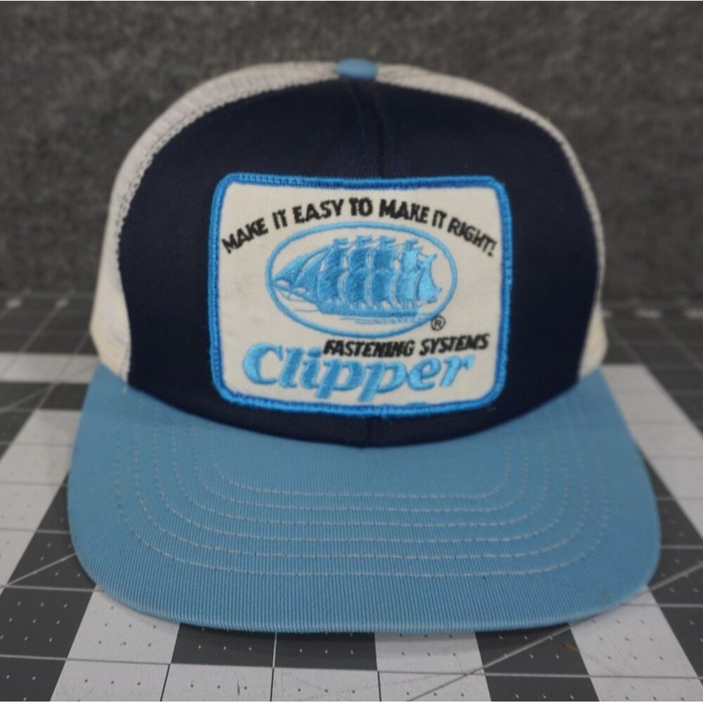 Vintage Swingster Snapback Trucker Hat Clipper Fastening Systems Mesh Patch